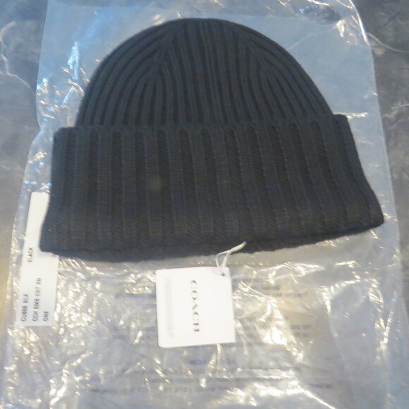 Coach Black 1941 Ribbed Knit Beanie – New With Tags – One Size (B2) - Picture 4 of 8